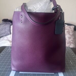 Coach Deep Purple Leather Tote